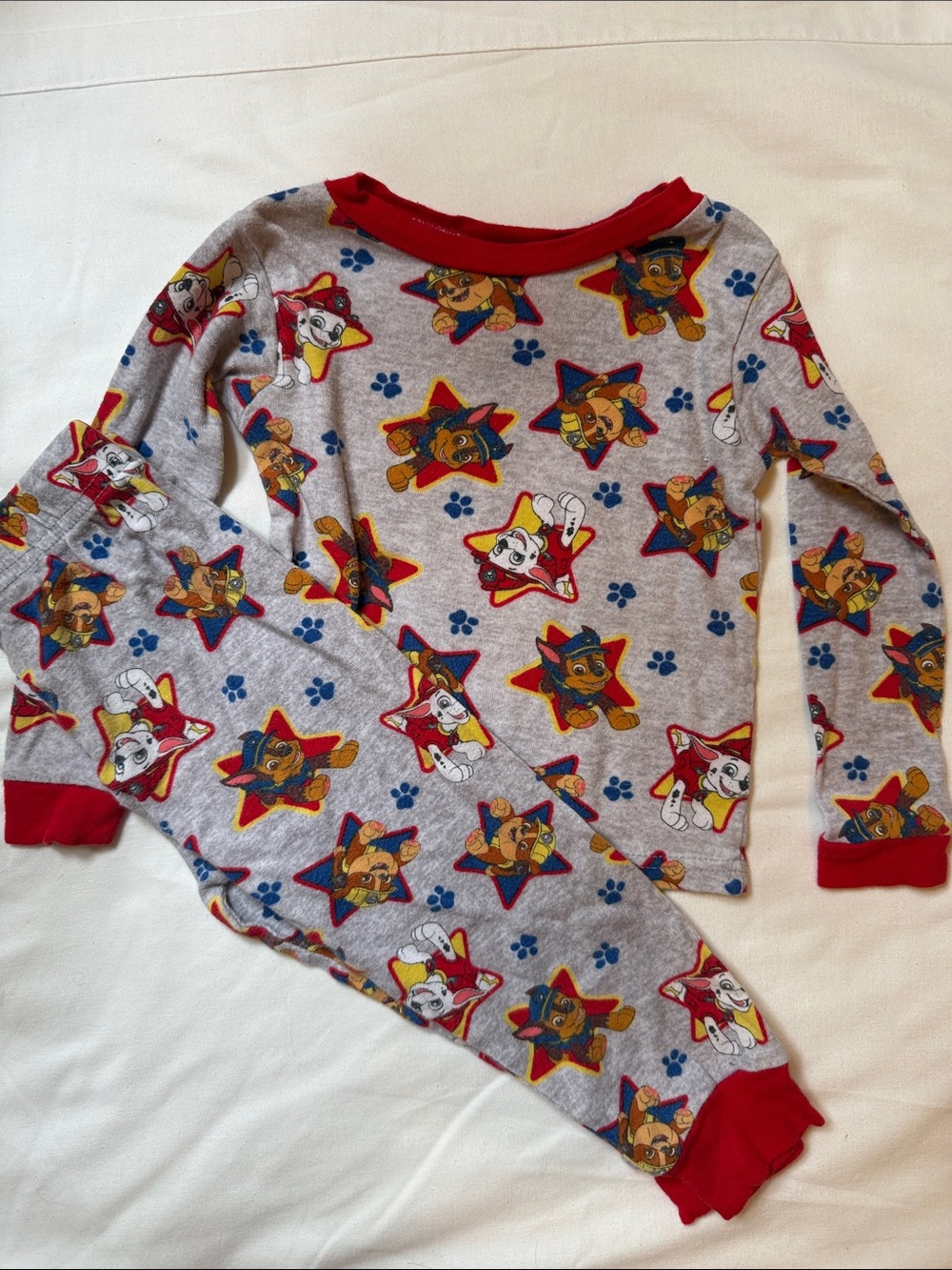 Nickelodeon Red-Trimmed Toddler Top with Colorful Paw Patrol Print 3T